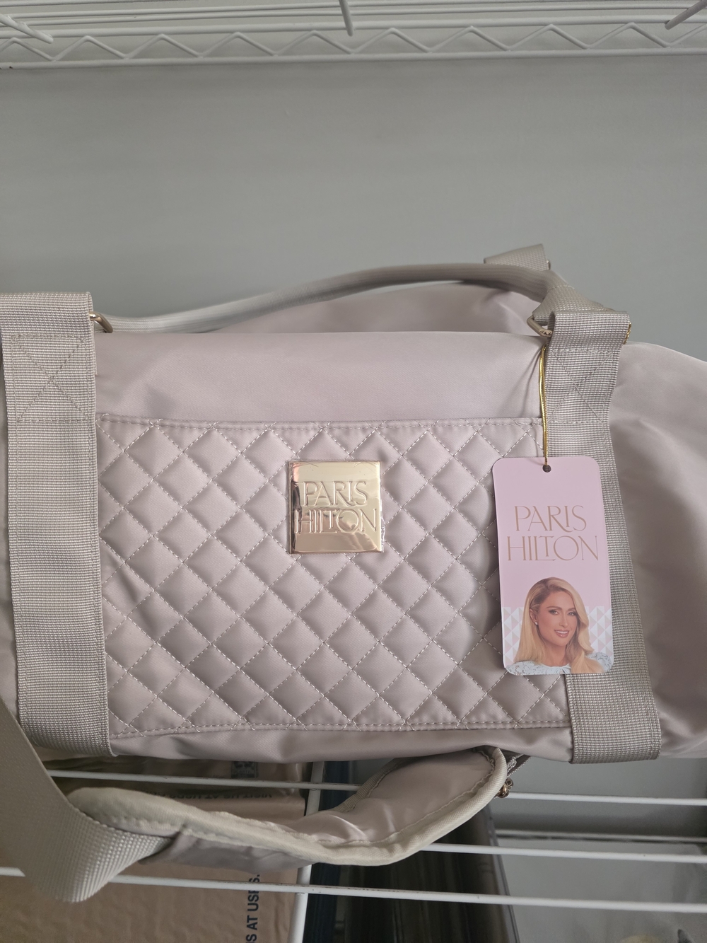Paris Hilton Quilted Tote Bag in Cream